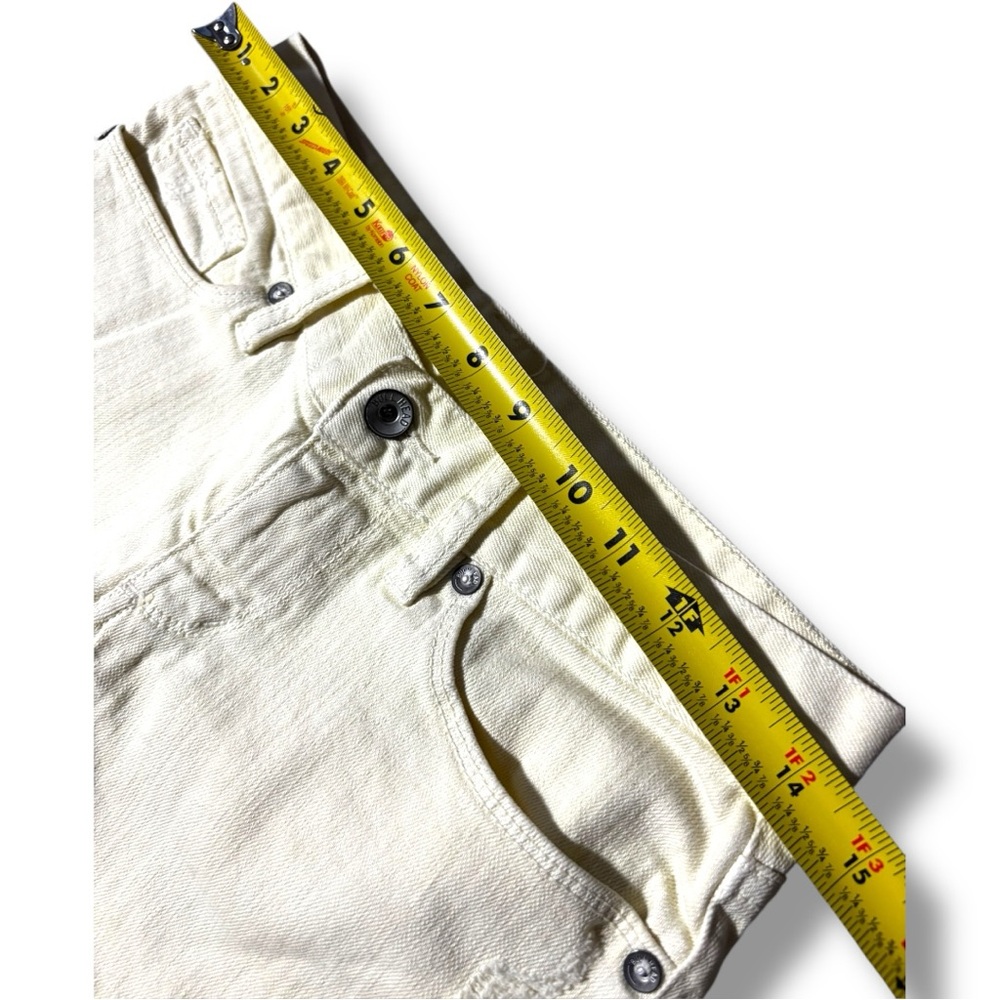 Bullhead Women's Pastel Yellow Denim Cotton Cuffed Micro Mini Shorts - Picture 11 of 12
